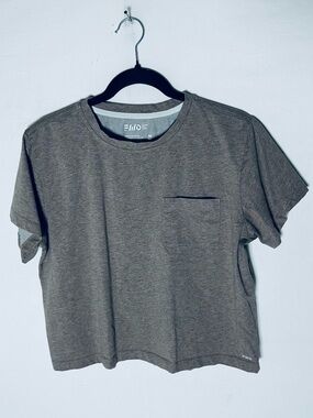 FWD Heathered Brown Crop T Shirt M Recycled Plastic Polyester Cotton Blend